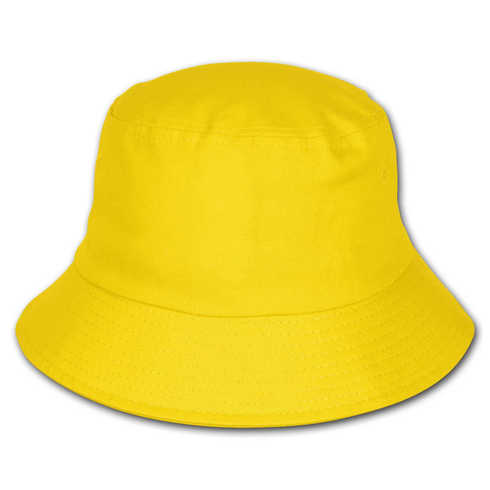 Vorderansicht des gelben BVB Fischerhuts; schlichtes Design ohne sichtbares BVB-Emblem oder weitere Markenkennzeichen.