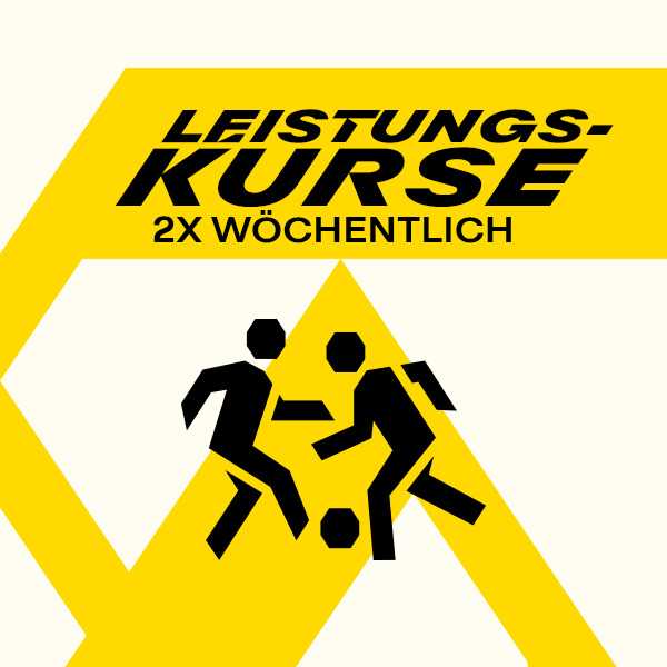 Grafik zur Ansicht von ###AK/LK Dortmund (2xwöchentlich) 1. Zyklus 24/45### mit schwarzgelben Elementen und zwei stilisierten Fußballspielern.
