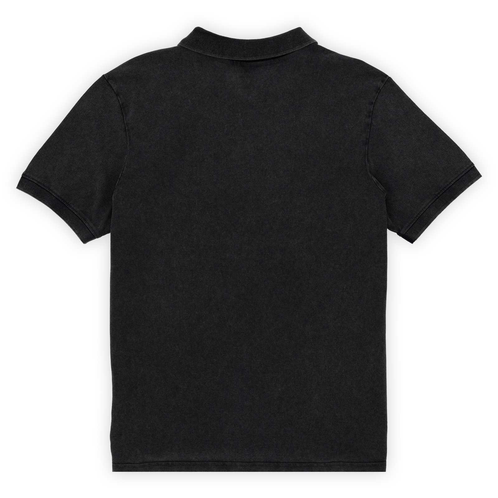 Rückansicht der schwarzen Elements-Polo-Shirts