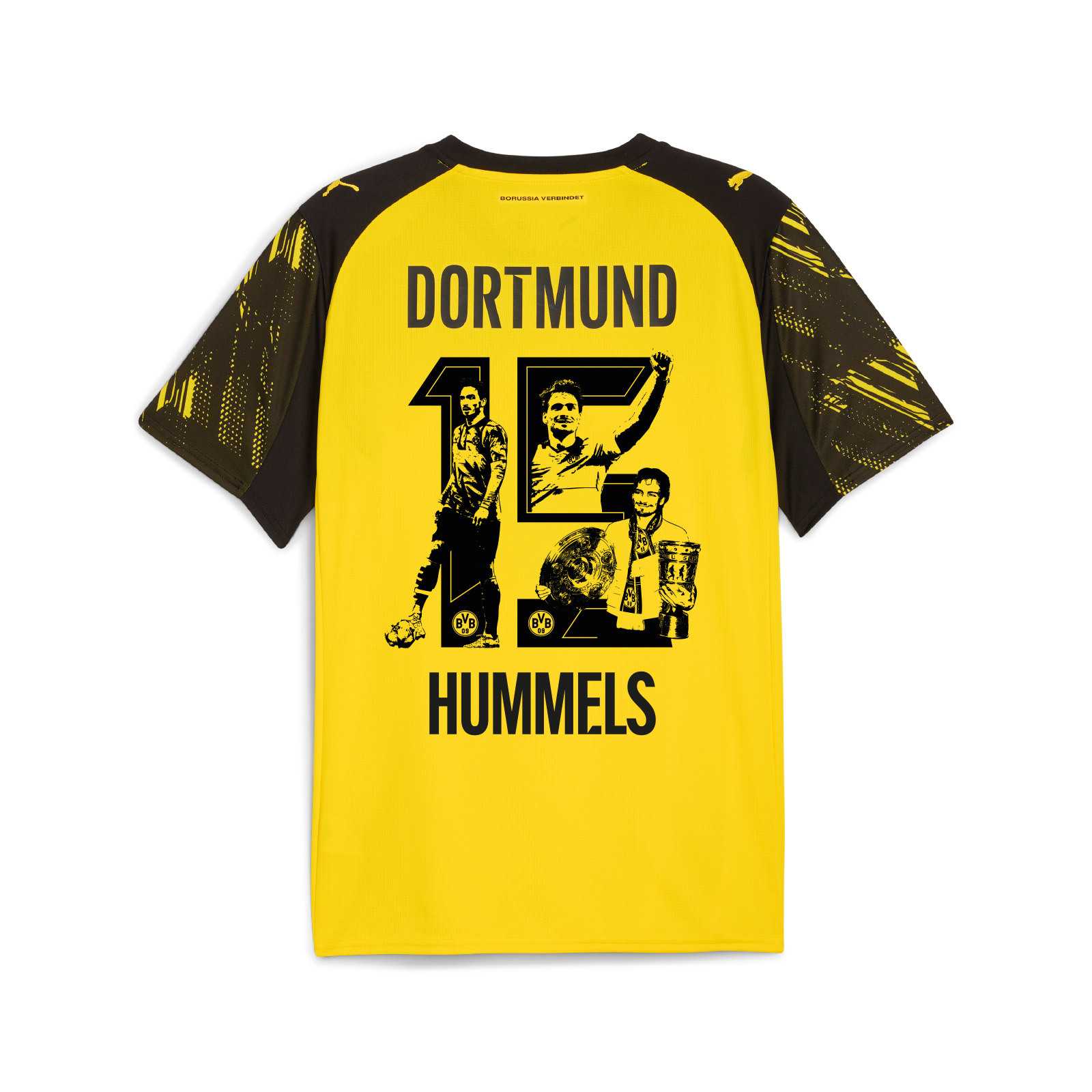 Rückansicht des Mats Hummels Abschiedstrikots mit besonderem Rückenflock