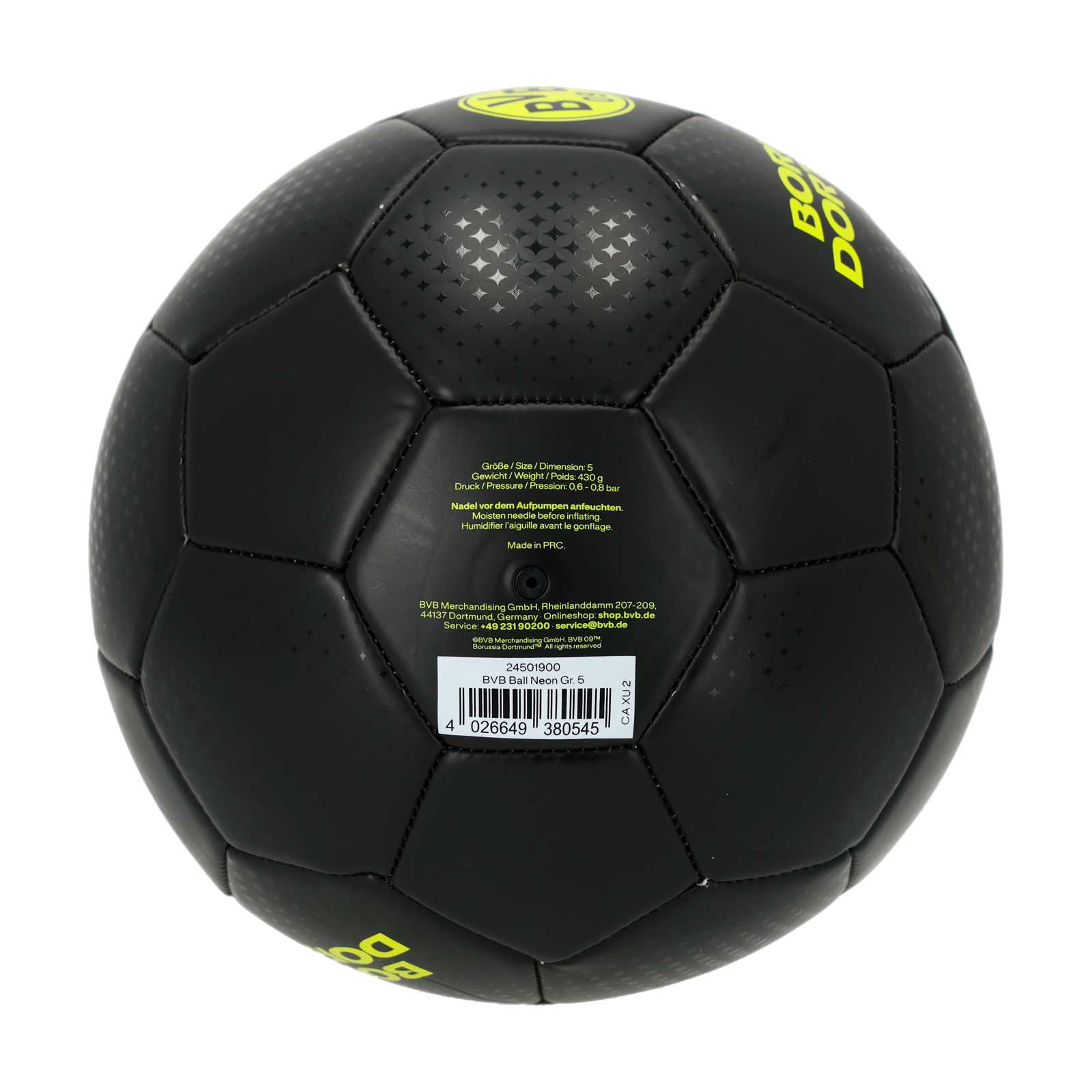 Schwarzgelber Fußball.