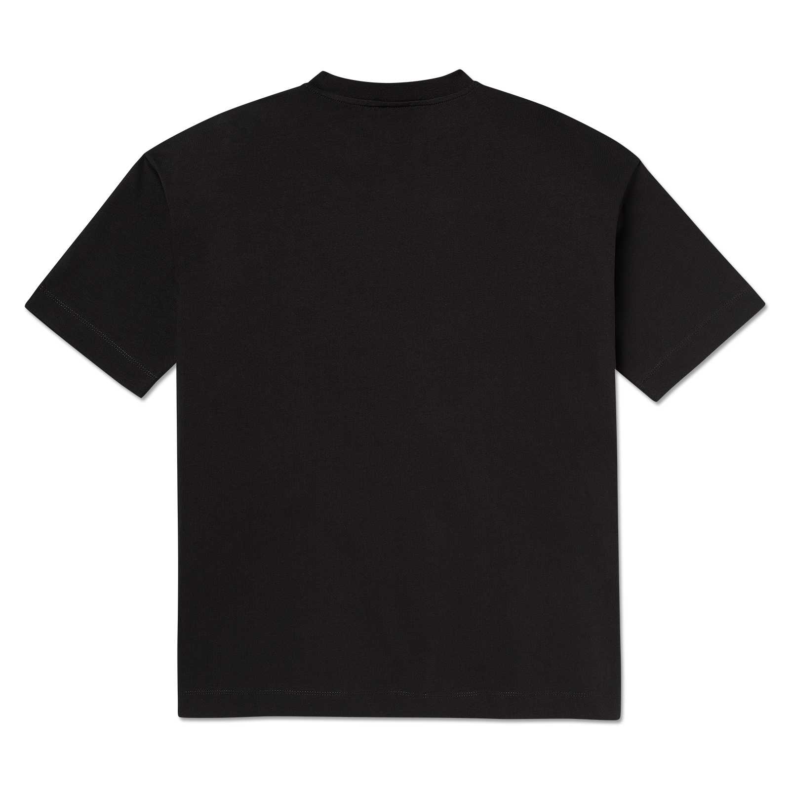 Rückansicht des schwarzen T-Shirts