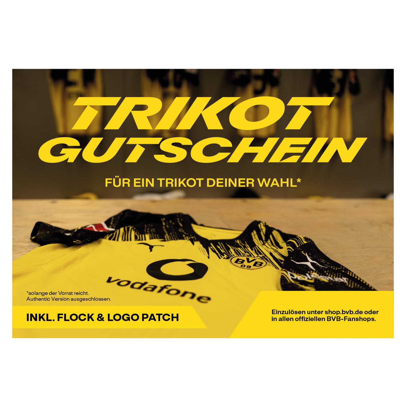 Der 125 Euro Gutschein mit schwarzgelbem Motiv