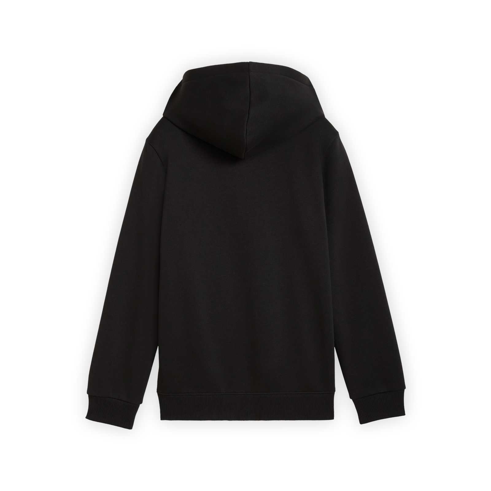 Rückansicht vom schwarzen Hoodie