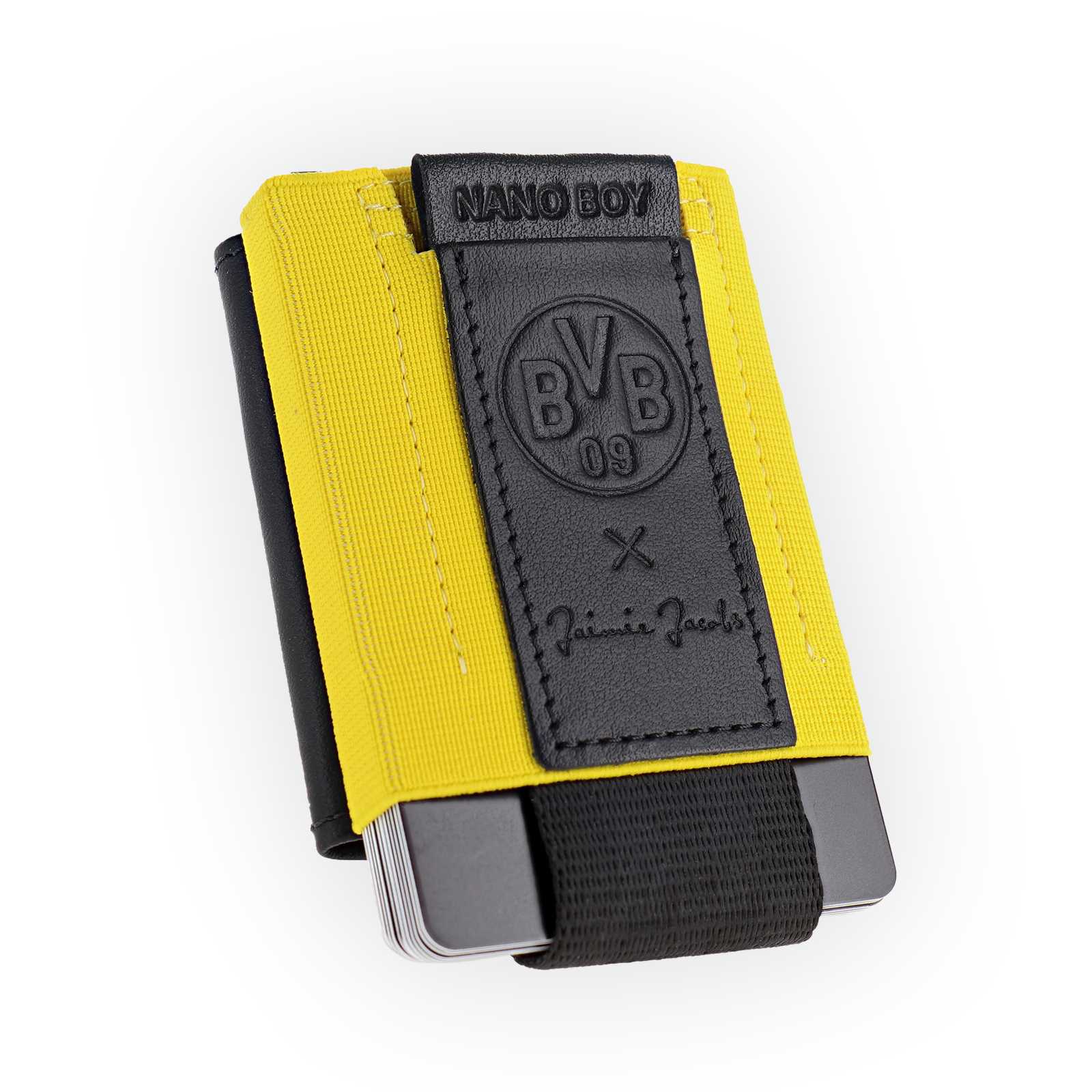 Vorderansicht des Nano Boy Pocket mit BVB-Emblem und Jaimie Jacobs Schriftzug