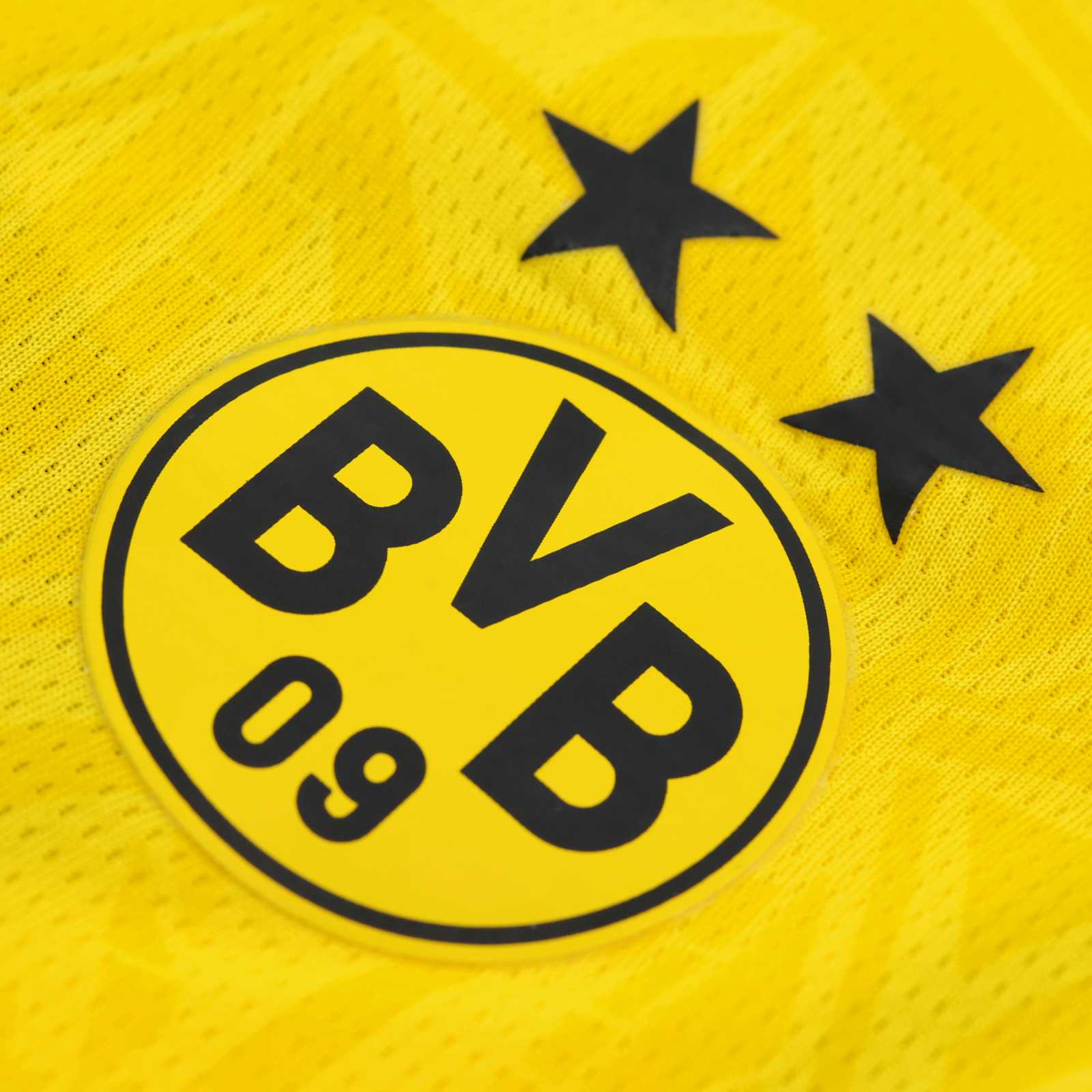 Detailansicht des BVB-Logos auf der Brust